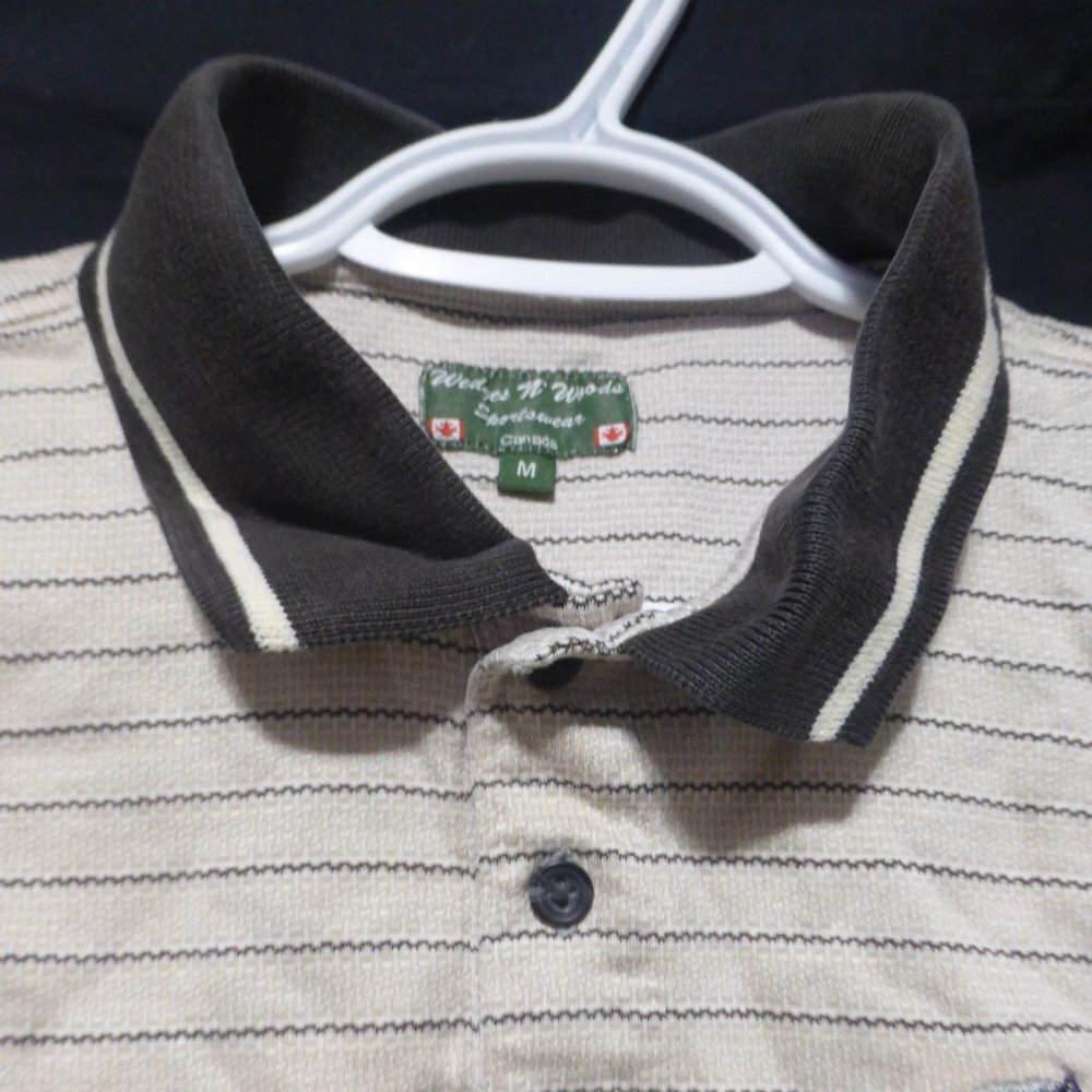 WEDGES N' WOODS SPORTSWEAR CANADA, medium, striped short sleeve golf shirt